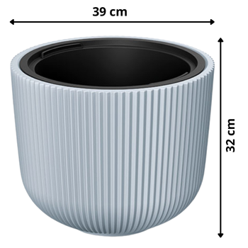 Doniczka okrągła niska Milly DBML400 szara wymiary Prosperplast