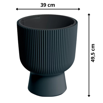 Wymiary dużej antracytowej donicy wysokiej Milly DBMIG400 39cm z wkładem