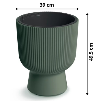 Wymiary dużej zielonej donicy wysokiej Milly DBMIG400 39cm z wkładem
