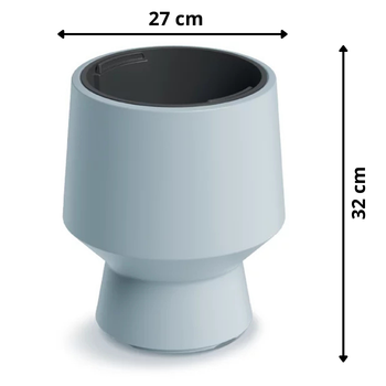 Wymiary techniczne jasnoszara donica kielich Heos 27cm DBHEP270