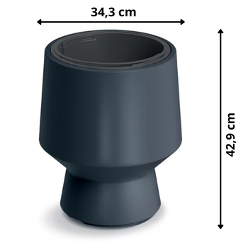 Wymiary duża antracytowa donica kielichowa Heos 34cm DBHEP340