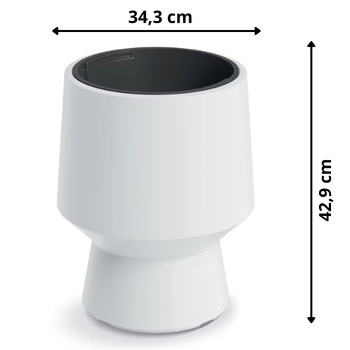 Wymiary duża biała donica kielichowa Heos 34cm DBHEP340