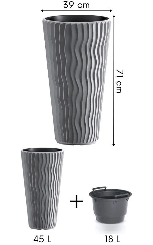 donica-wysoka-prosperplast-sandy-slim-45L-szara-wymiary