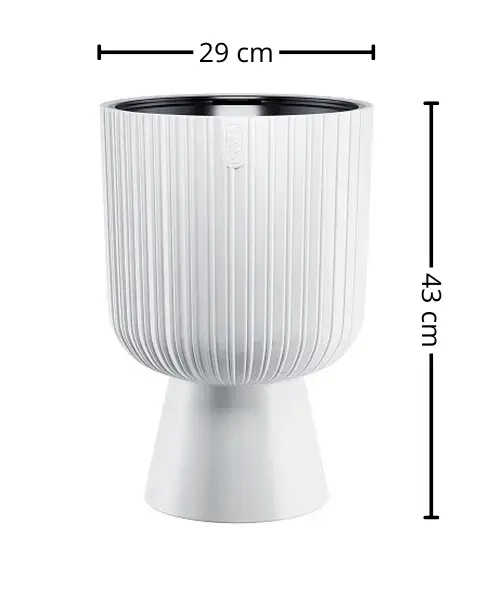 stylowa doniczka form plastic keli mika petit 29 cm biala wymiary