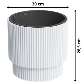 Doniczka okrągła Milly DBMIN300 biała Prosperplast wymiary