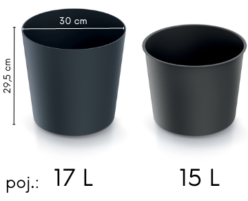 doniczka na kwiaty okrągła prosperplast urbi round -wymiary