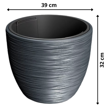 Antracytowa doniczka okrągła Furu DBFU400 antracytowa Prosperplast wymiary