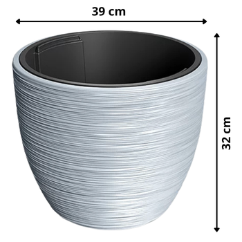 Doniczka okrągła Furu DBFU400 szara Prosperplast wymiary