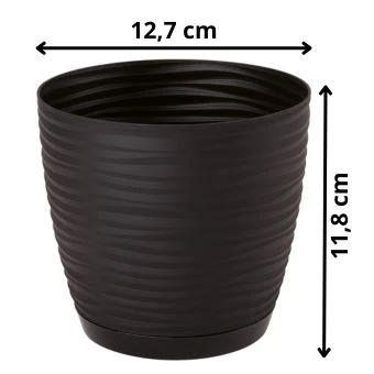 doniczka czarna Sahara Petit Round wymiary