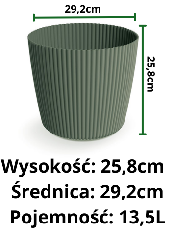doniczka na kwiaty DMI300 wymiary