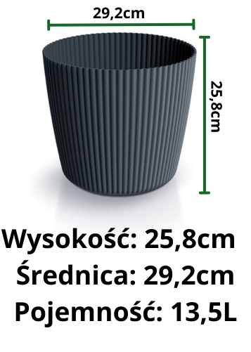 doniczka na kwiaty DMI300 wymiary