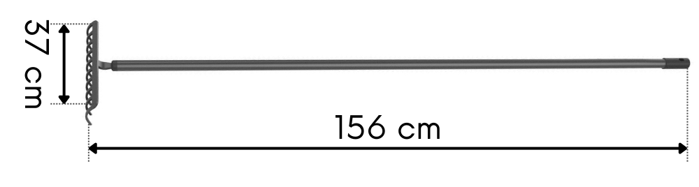 Rozmiar metalowych grabi do ogrodu od Cellfast