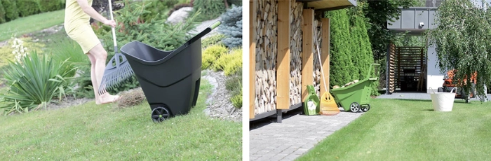 grabie i taczki ogrodowe - aranżacja