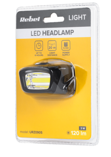 Latarka czołowa czołówka 3 W COB LED