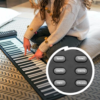 mini pianino dla dzieci zwijane Huslog ZE-0126 - różne tryby i funkcje