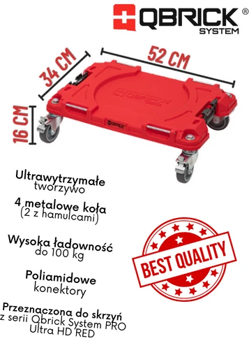 cechy platformy do skrzynek narzedziowych Qbrick System Pro Red Ultra