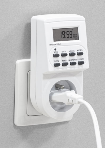 
aranżacja czasomierza w gniazdku elektrycznym