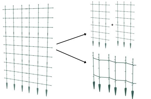 Różne możliwości złożenia podpory do roślin