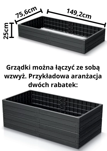 rabata prostokątna antracyt - wymiary