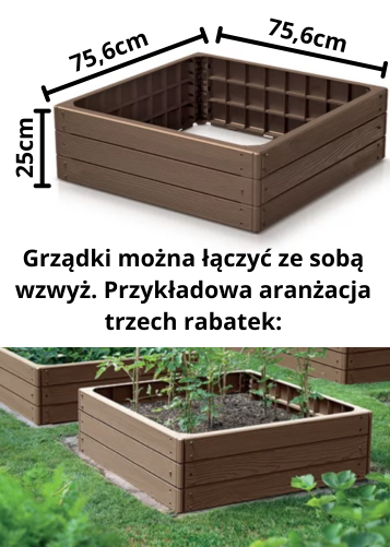 rabata kwadratowa brązowa - wymiary