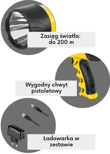 Szperacz pistoletowy 3W CREE Led - prezentacja