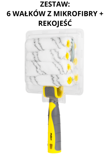 
Zestaw 6 wałków malarskich z mikrofibry + rękojeść Rebel RB-1120  -  aranżacja