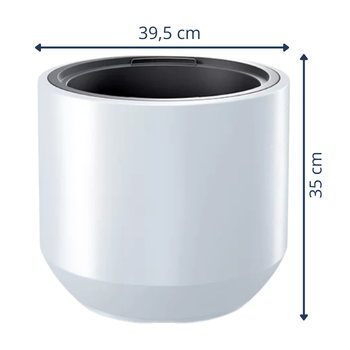 Nowoczesna biała donica Heos 40cm satynowy mat z wkładem