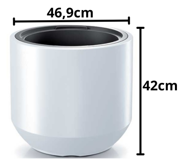 Duża donica Heos 47cm biała wymiary