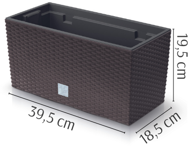 doniczka podluzna prosperplast rato case w brazowa 39,5 cm wymiary