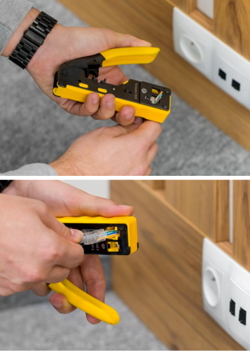 Zaciskarka wtyków przelotowych RJ45, RJ12 -  prezentacja i wygląd