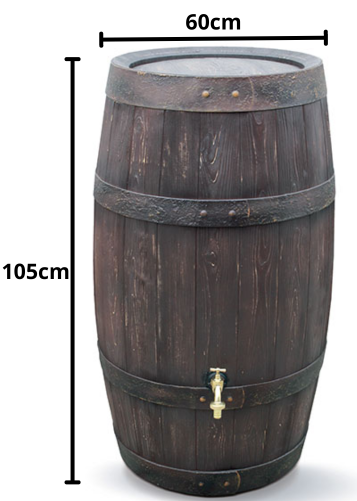 Wymiary beczki na deszczówkę Barrica 250l Prosperplast