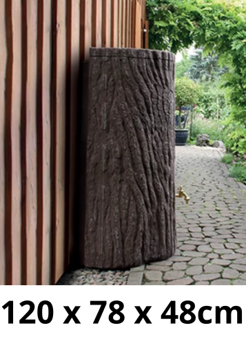 Specyfikacja Evergreen Lite 300L: wys. 120cm, szer. 78cm, głęb. 48cm Dekoracyjny zbiornik na deszczówkę Evergreen Lite 300L Umbra Prosperplast - wymiary i schemat