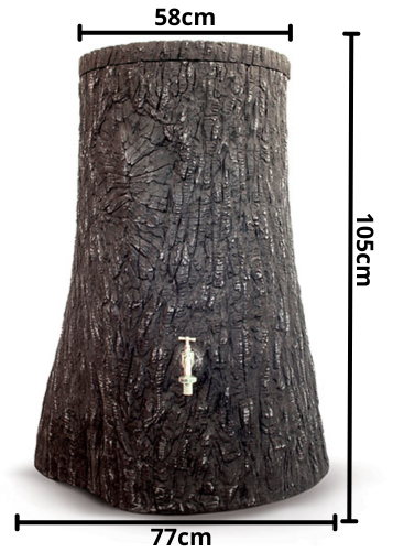 Wymiary techniczne zbiornika Little Tree 250L w kształcie drzewa