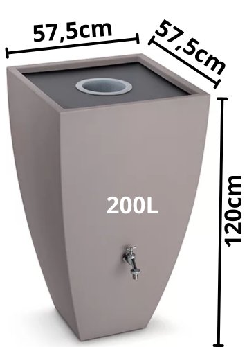 Wymiary ozdobnego zbiornika Modena 200l w kolorze Mocca
