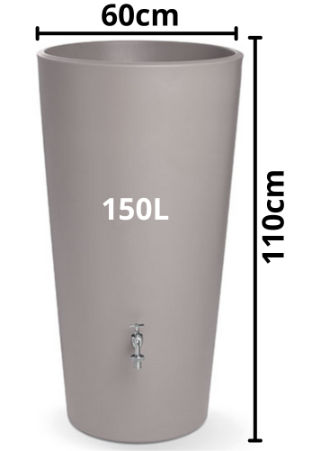 Wymiary zbiornika Rainbowl Flower 150l w kolorze Mocca