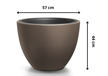 Wymiary dużej donicy mrozoodpornej Heos Eco Wood 57cm