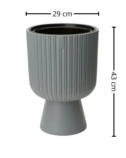 szara okrągła doniczka form plastic keli mika 29 cm loft