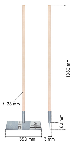 Skuwacz do lodu stalowy 33 cm Prosperplast Ice 3 z trzonkiem drewnianym Ø 28 mm.