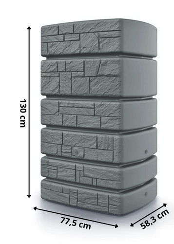 zbiornik na deszczowke prosperplast tower stone 500l szary - wymiary
