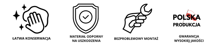Infografika przedstawiająca atuty i właściwości fizykochemiczne profili elastycznych z serii Flex