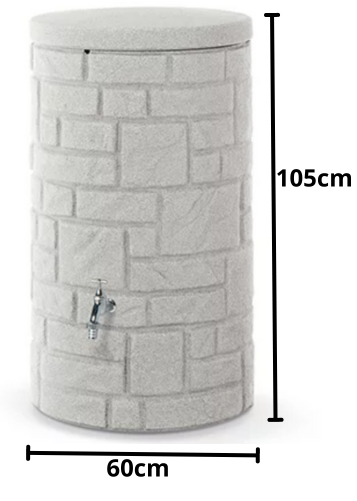 Wymiary techniczne zbiornika Arcado 230L jasnoszary