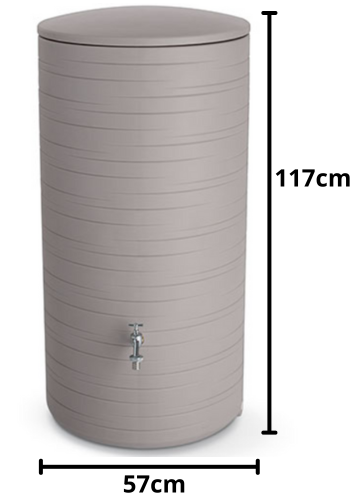 Wymiary techniczne zbiornika Novara 280L beżowy mocca RNV280