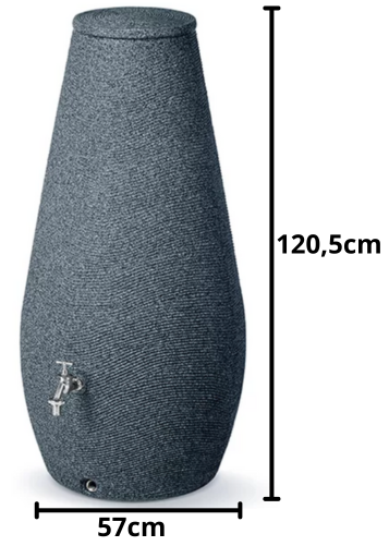 Wymiary techniczne zbiornika Drop 200L antracytowy RWD200